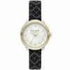 New 😀 Kate Spade New York 👩 Women's Morningside Three-Hand Black Jacquard Fabric Strap ⌚ Watch 🧨