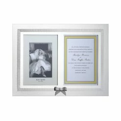Outlet ✨ Kate Spade New York Grace Avenue Double 5#double; X 7#double; Invitation Picture Frame Silver 🥰