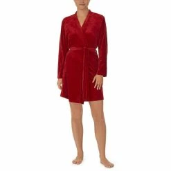 Flash Sale 🥰 Kate Spade New York Embossed Floral Plush Long Sleeve Tie-Front Short Wrap Cozy Robe Soft Rose 🧨