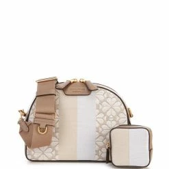 Best Pirce ⭐ Kate Spade New York Spade Flower Jacquard Stripe Medium Dome Crossbody Bag Natural Multi 🔥 -Kate Spade New York shop unnamed file 1923
