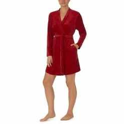 Flash Sale 🥰 Kate Spade New York Embossed Floral Plush Long Sleeve Tie-Front Short Wrap Cozy Robe Soft Rose 🧨 -Kate Spade New York shop unnamed file 194