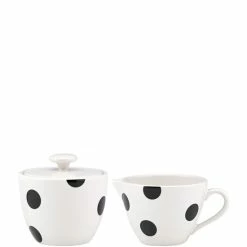 New π Kate Spade New York All In Good Taste Deco Dot Stoneware Sugar & Creamer Set White/black Dot β¨