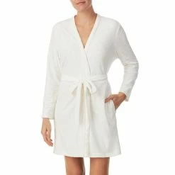 Flash Sale 🥰 Kate Spade New York Embossed Floral Plush Long Sleeve Tie-Front Short Wrap Cozy Robe Soft Rose 🧨 -Kate Spade New York shop unnamed file 195
