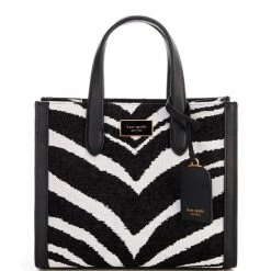 Cheap β Kate Spade New York Manhattan Bold Zebra Boucle Jacquard Small Tote Bag Black Multi π