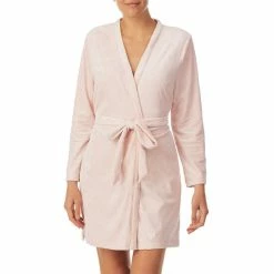 Flash Sale 🥰 Kate Spade New York Embossed Floral Plush Long Sleeve Tie-Front Short Wrap Cozy Robe Soft Rose 🧨 -Kate Spade New York shop unnamed file 200