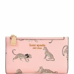 Best deal 👏 Kate Spade New York Morgan Leopard Small Slim Bifold Wallet Dancer Pink 🎁