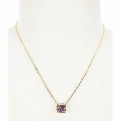 New 🥰 Kate Spade New York Mini Small Square Pendant Necklace Multi Glitter ✨