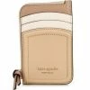 Cheapest 🤩 Kate Spade New York Knott Colorblock Zip Leather Card Holder Wallet Warm Stone Multi ⭐