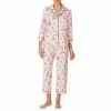 Deals 💯 Kate Spade New York Printed 3/4 Sleeve Notch Collar Cropped Coordinating Pajama Set Pink/multi 🌟
