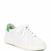 Hot Sale 🔔 Kate Spade New York Lift Leather Lace-Up 👟 Sneakers Optic White/fresh Greens 👏