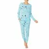 Deals ❤️ Kate Spade New York Long Sleeve Crew Neck Planet Print Pajama Set Blue Print 👍