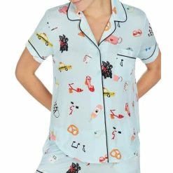 Flash Sale 🌟 Kate Spade New York Novelty Print Notch Collar Short Sleeve Knit Cropped Pajama Set Green/novelty ⭐ -Kate Spade New York shop unnamed file 2098