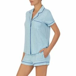 Discount 🥰 Kate Spade New York Dot Print Short Sleeve Notch Collar Button Front Shorty Pajama Set Peri Dot 🎁 -Kate Spade New York shop unnamed file 2113