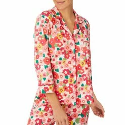 Best Pirce 😍 Kate Spade New York Brushed Floral Print 3/4 Sleeve Notch Collar Cropped Coordinating Pajama Set White Ditsy 🎉 -Kate Spade New York shop unnamed file 2116