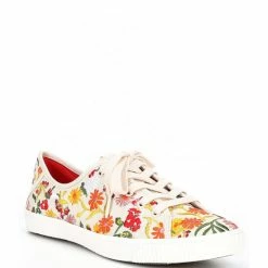 Flash Sale 😉 Kate Spade New York Tennison Floral Print Canvas 👟 Sneakers Parchment/rooftop Garden 💯