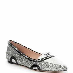 Buy 𧨠Kate Spade New York Gogo Taxi Glitter Accent Pointed Toe Flats Silver/gold π
