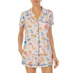 Best reviews of 😍 Kate Spade New York Short Sleeve Notch Collar Button Front Shorty Pajama Set Peach 🌟