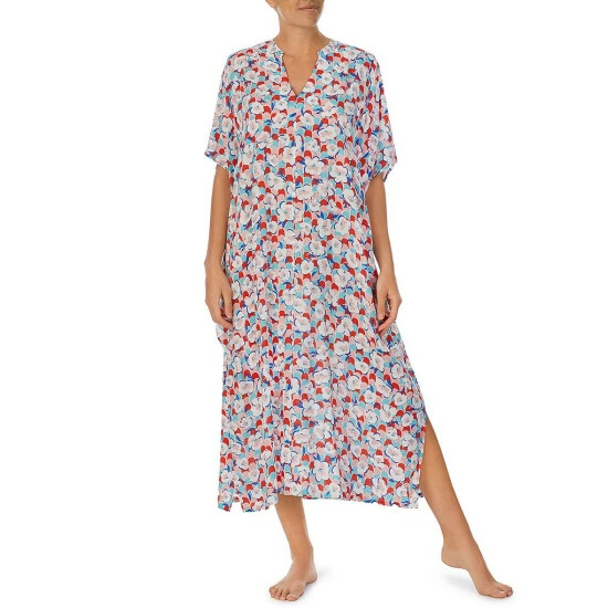 New ๐ฅฐ Kate Spade New York Floral Print 3/4 Sleeve Split V-Neck Side Slit Woven Caftan Multicolor ๐ 1 New ๐ฅฐ Kate Spade New York Floral Print 3/4 Sleeve Split V-Neck Side Slit Woven Caftan Multicolor ๐
