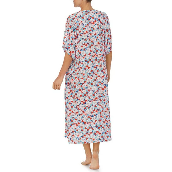 New ๐ฅฐ Kate Spade New York Floral Print 3/4 Sleeve Split V-Neck Side Slit Woven Caftan Multicolor ๐ 2 New ๐ฅฐ Kate Spade New York Floral Print 3/4 Sleeve Split V-Neck Side Slit Woven Caftan Multicolor ๐ - Image 2