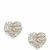 Budget ❤️ Kate Spade New York Something Sparkly Clay Pave Heart Stud Earrings Silver 🛒