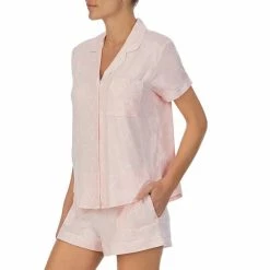 Cheap 😉 Kate Spade New York Heart Print Short Sleeve Notch Collar Button Front Shorty Pajama Set Pink ⭐ -Kate Spade New York shop unnamed file 2210