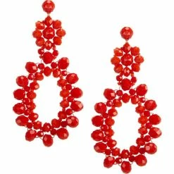 New 🥰 Kate Spade New York Marguerite Beaded Statement Drop Earrings Coral 😀