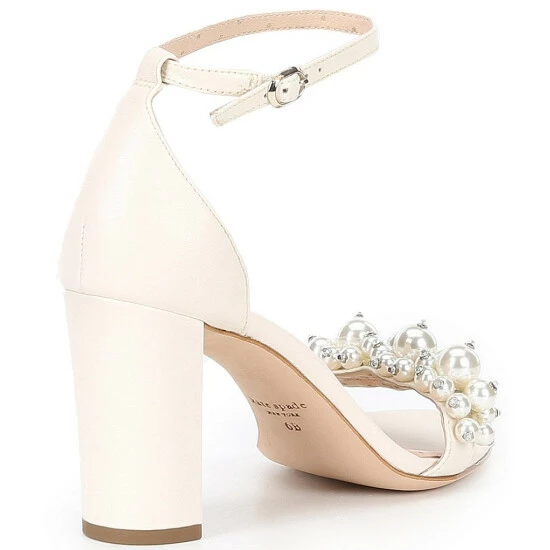 Budget 🎁 Kate Spade New York Rosa Pearl Beaded Ankle Strap 👗 Dress 🩴 Sandals Parchment 😉 2 Budget 🎁 Kate Spade New York Rosa Pearl Beaded Ankle Strap 👗 Dress 🩴 Sandals Parchment 😉 - Image 2