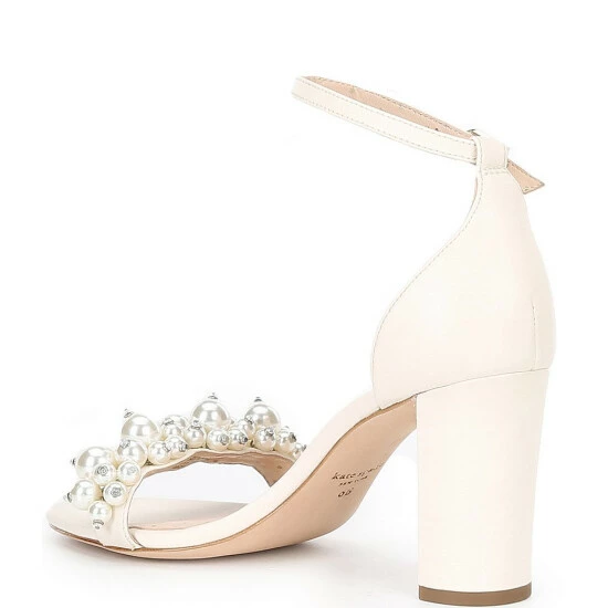 Budget 🎁 Kate Spade New York Rosa Pearl Beaded Ankle Strap 👗 Dress 🩴 Sandals Parchment 😉 3 Budget 🎁 Kate Spade New York Rosa Pearl Beaded Ankle Strap 👗 Dress 🩴 Sandals Parchment 😉 - Image 3