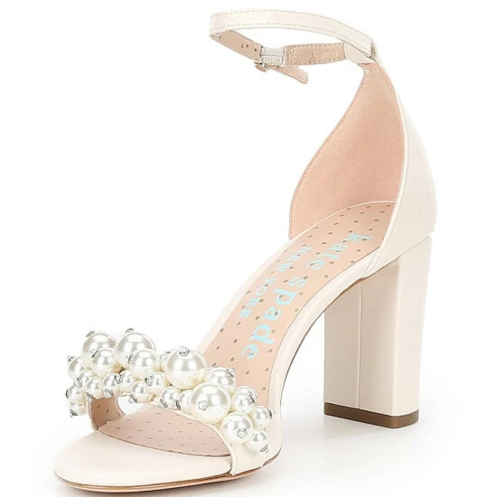 Budget 🎁 Kate Spade New York Rosa Pearl Beaded Ankle Strap 👗 Dress 🩴 Sandals Parchment 😉 4 Budget 🎁 Kate Spade New York Rosa Pearl Beaded Ankle Strap 👗 Dress 🩴 Sandals Parchment 😉 - Image 4