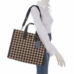 Flash Sale ⭐ Kate Spade New York Manhattan Houndstooth Large Tote Bag Black Multi 😉 -Kate Spade New York shop unnamed file 23