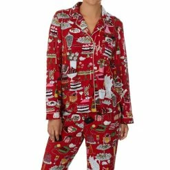 Outlet 😀 Kate Spade New York Holiday Table Print Long Sleeve Notch Collar Pajama Set Red Multi ✨ -Kate Spade New York shop unnamed file 233