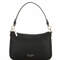 Discount π Kate Spade New York Hudson Pebbled Leather Medium Convertible Crossbody Bag Black π