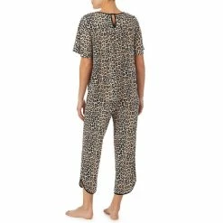 Discount ✔️ Kate Spade New York Animal Print Jersey Cropped Coordinating Pajama Set Brown Animal Print 🔔 -Kate Spade New York shop unnamed file 268
