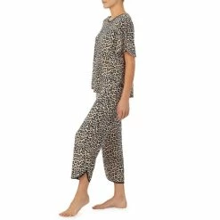 Discount ✔️ Kate Spade New York Animal Print Jersey Cropped Coordinating Pajama Set Brown Animal Print 🔔 -Kate Spade New York shop unnamed file 269