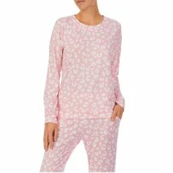 Outlet 🔥 Kate Spade New York Sweater Knit Long Sleeve Crew Neck Animal Print Coordinating Pajama Set Pink Print 🧨 -Kate Spade New York shop unnamed file 294