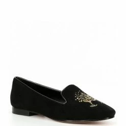 Flash Sale π Kate Spade New York Lounge Fizzy Embroidered Embellishment Suede Loafers Black π