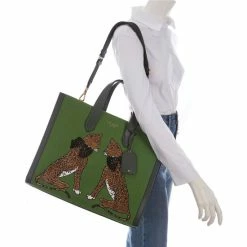 Budget 🧨 Kate Spade New York Lucy Manhattan Lady Leopard Embroidered Tote Bag Bitter Green Multi 🛒 -Kate Spade New York shop unnamed file 3