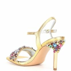New 🥰 Kate Spade New York Treasure Rhinestone Embellished Ankle Strap 👗 Dress 🩴 Sandals Gold/multi 🎁 -Kate Spade New York shop unnamed file 309