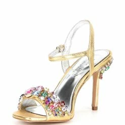 New 🥰 Kate Spade New York Treasure Rhinestone Embellished Ankle Strap 👗 Dress 🩴 Sandals Gold/multi 🎁 -Kate Spade New York shop unnamed file 310