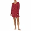 Hot Sale ❤️ Kate Spade New York Dot Print Long Sleeve Round Neck Jersey Knit Nightshirt Red Cream 🧨