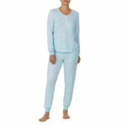 Budget 🔥 Kate Spade New York Long Sleeve Scoop Neck Jersey Knit Dotted Pajama Set Red Cream 🎁 -Kate Spade New York shop unnamed file 378