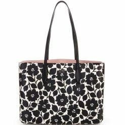 New ✨ Kate Spade New York All Day Rosy Garden Printed PVC Large Tote Bag Black Multi 💯