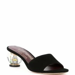 Best deal 🔥 Kate Spade New York Polished Suede Clear Ball Heel Slides Black 🥰