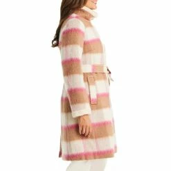 Hot Sale 🥰 Kate Spade New York Plaid Print Faux Fur Belted Stand Collar Long Sleeve Wool Blend 🧥 Coat Buffalo Plaid 😍 -Kate Spade New York shop unnamed file 440