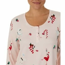 Budget 🛒 Kate Spade New York Holiday Costume Party Print Long Sleeve Round Neck Jersey Knit Nightshirt Pink/multi 🎁 -Kate Spade New York shop unnamed file 452