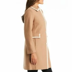 Cheapest 👍 Kate Spade New York Contrast Framed Single Breasted Long Sleeve Point Collar Pearl Detail Wool Blend 🧥 Coat Heather Grey 💯 -Kate Spade New York shop unnamed file 46