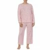 Outlet 😉 Kate Spade New York Plus Size Animal Print Long Sleeve Round Neck Cropped Pajama Set Pink Print 👍