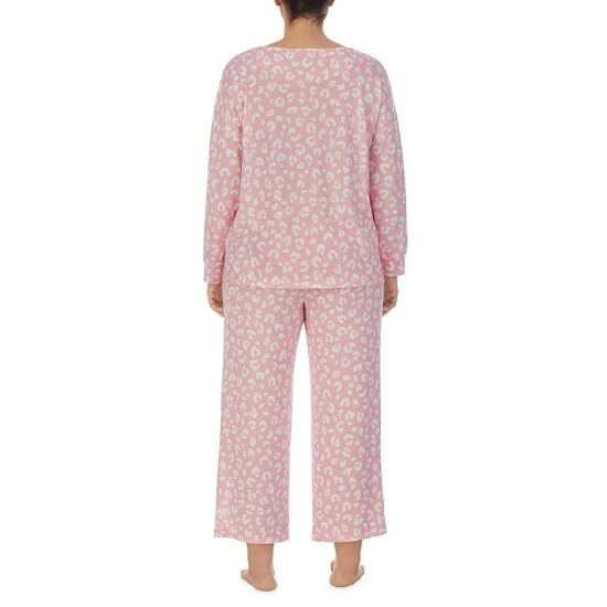 Outlet π Kate Spade New York Plus Size Animal Print Long Sleeve Round Neck Cropped Pajama Set Pink Print π 2 Outlet π Kate Spade New York Plus Size Animal Print Long Sleeve Round Neck Cropped Pajama Set Pink Print π - Image 2