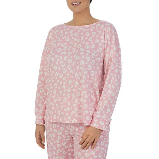 Outlet π Kate Spade New York Plus Size Animal Print Long Sleeve Round Neck Cropped Pajama Set Pink Print π 4 Outlet π Kate Spade New York Plus Size Animal Print Long Sleeve Round Neck Cropped Pajama Set Pink Print π - Image 4