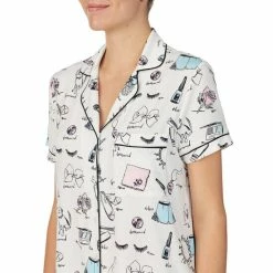 Coupon 🧨 Kate Spade New York Printed Notch Collar Short Sleeve Jersey Knit Shorty Pajama Set Novel Print 🎁 -Kate Spade New York shop unnamed file 476